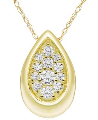 Macy's - Diamond Pendant Necklace (1/4 ct. t.w) in 14K Yellow Gold