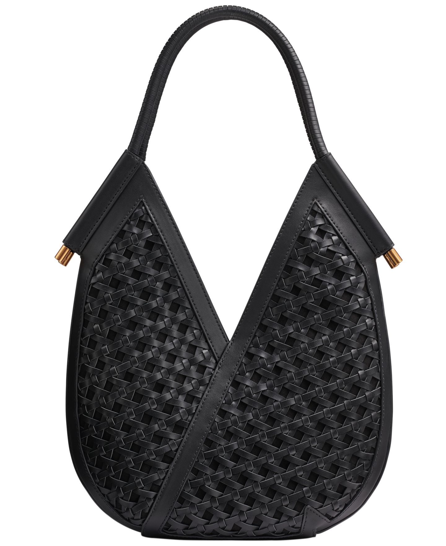 Женская сумка Donna Karan New York Baldwin Woven Grommet Shoulder, цвет: Чёрный / Золотой — фото 2