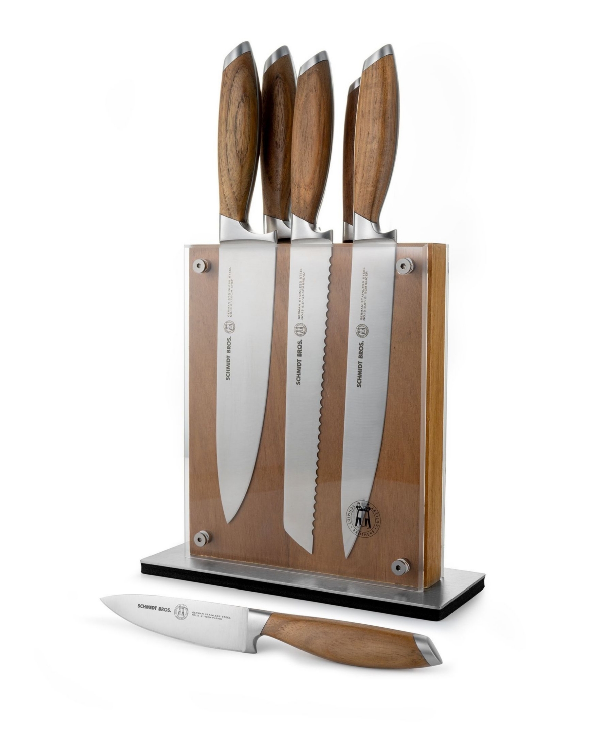 Schmidt Brothers Bonded Teak 7-pc. Knife Block Set In Brown