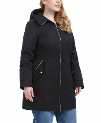 Plus Size Hooded Water-Resistant Coat