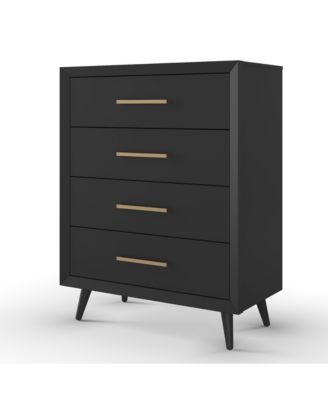 Cranbrook 35-Inch Wide Mid-Century Modern 4-Drawer Chest