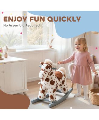Rocking Horse, Horse Rocker with Rabbit Toy and Realistic Sound