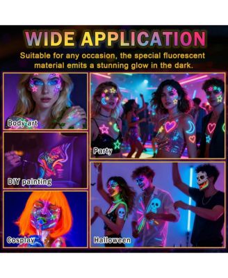 8 Colors Face Paint Markers, Makeup Glowing Face Painting Pens Kit for Adult Festival Glow Party