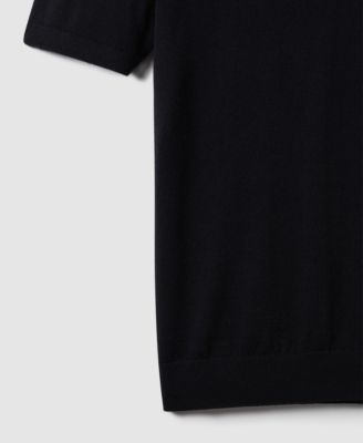 Men's Merino Wool Open Collar Polo Shirt