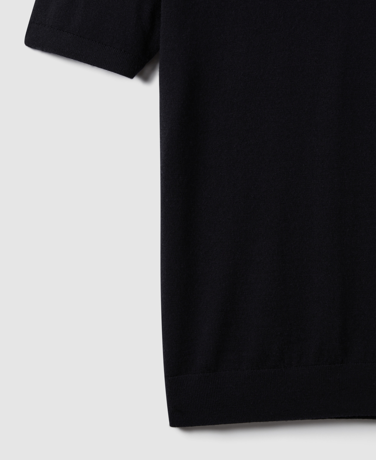 Reiss Men's Merino Wool Open Collar Polo Shirt