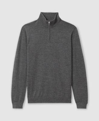 Men's Merino Wool Half-Zip Funnel Neck Sweater
