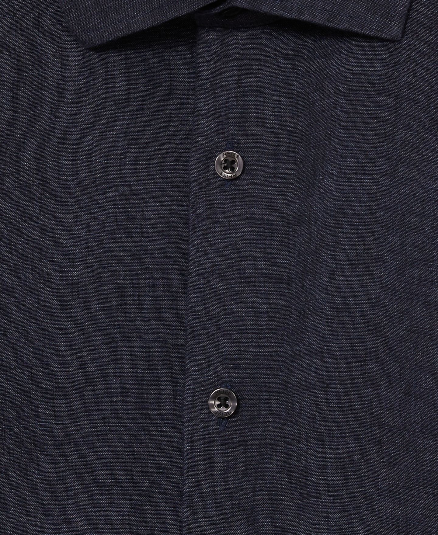 Мужская рубашка REISS Holiday Linen Short Sleeve, цвет: Тёмно-синий — фото 8