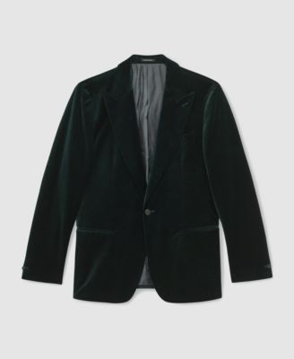Men's Single-Breasted Velvet Slim-Fit Blazer