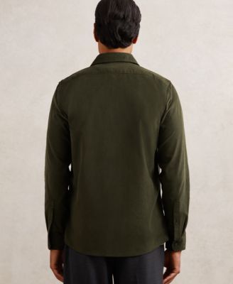 Men's Cotton Corduroy Cutaway-Collar Shirt