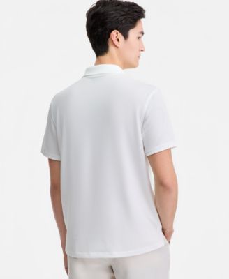 Men's Textured Jacquard Johnny-Collar Polo Shirt, Macy's Exclusive