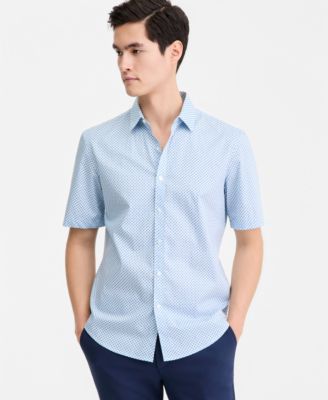 Men's Thomas Short-Sleeve Cotton Geo Shirt, Macy's Exclusive