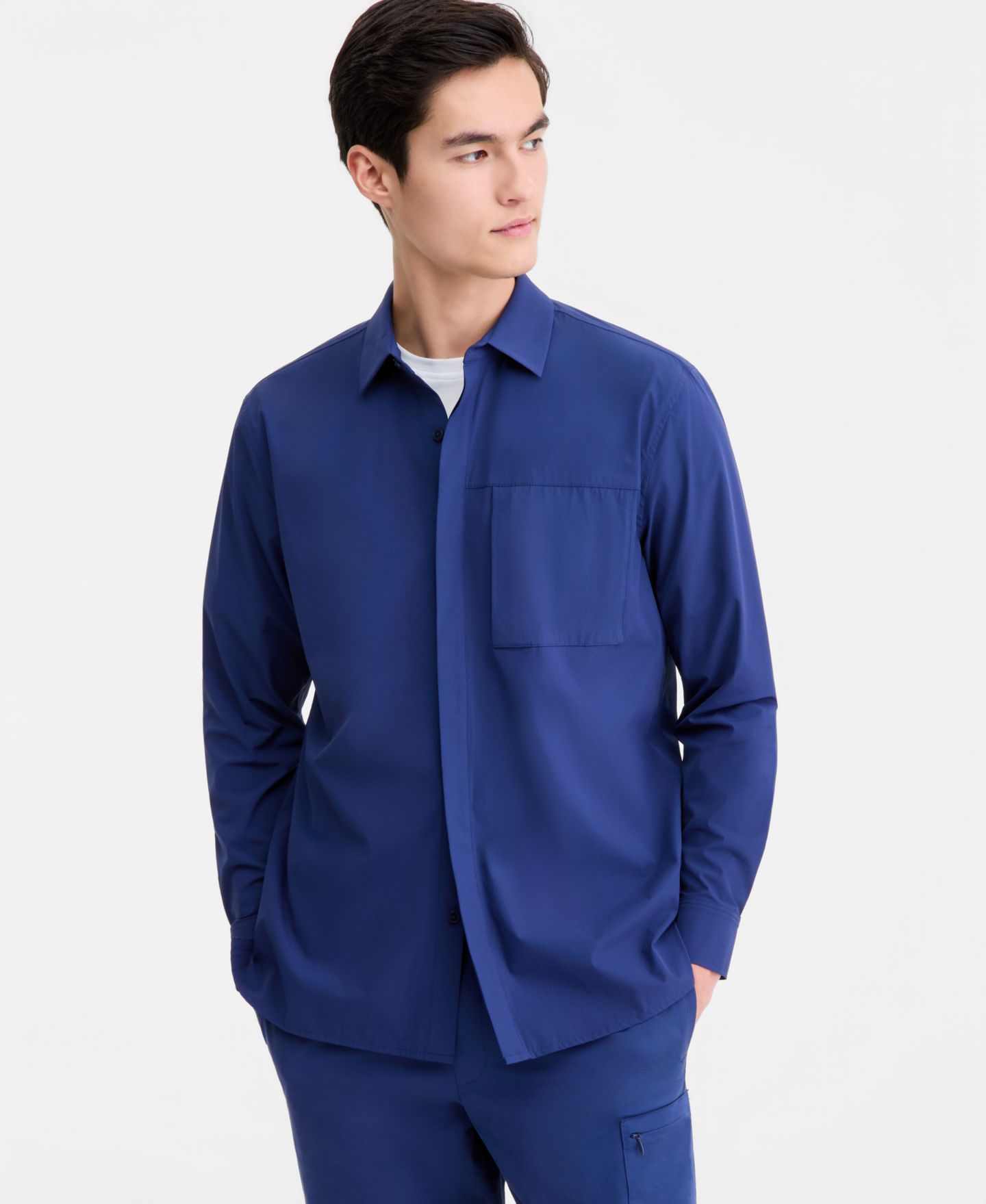 Мужская куртка Alfani Stretch Shirt Jacket, цвет: Синий — фото 1