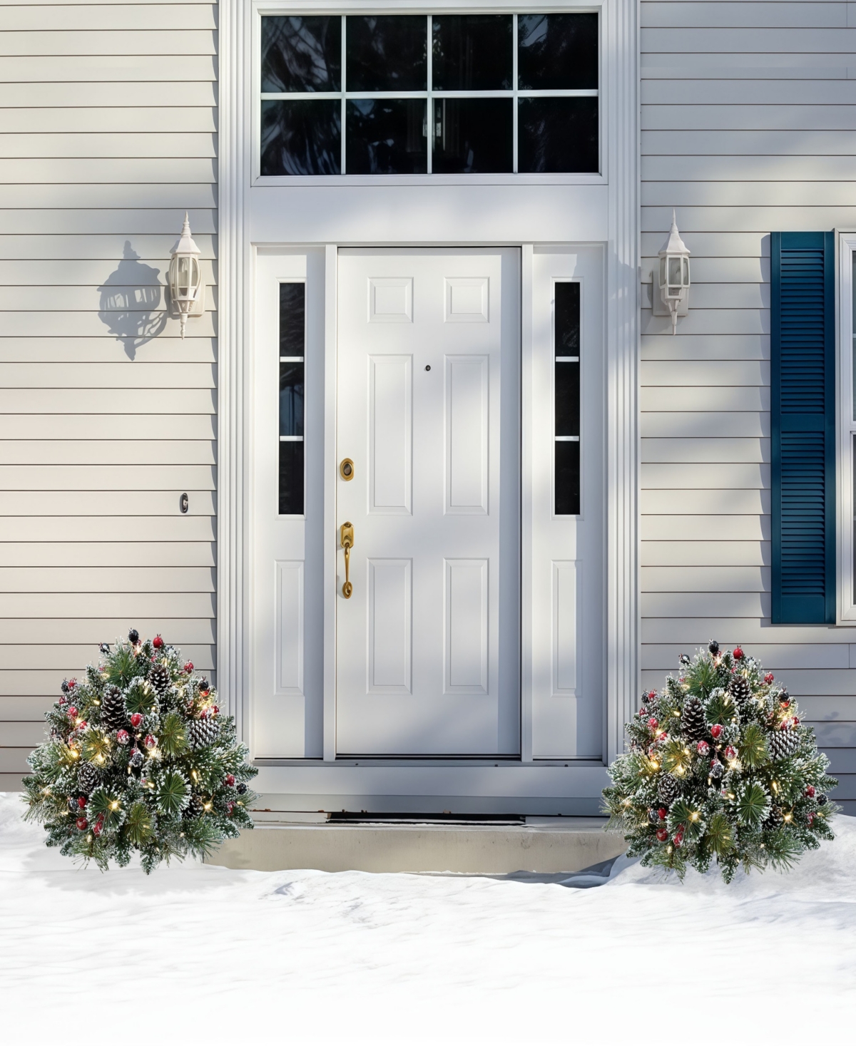 Puleo International 26" Battery-operated Pre-lit Urn Filler Christmas Holiday Decor In Green