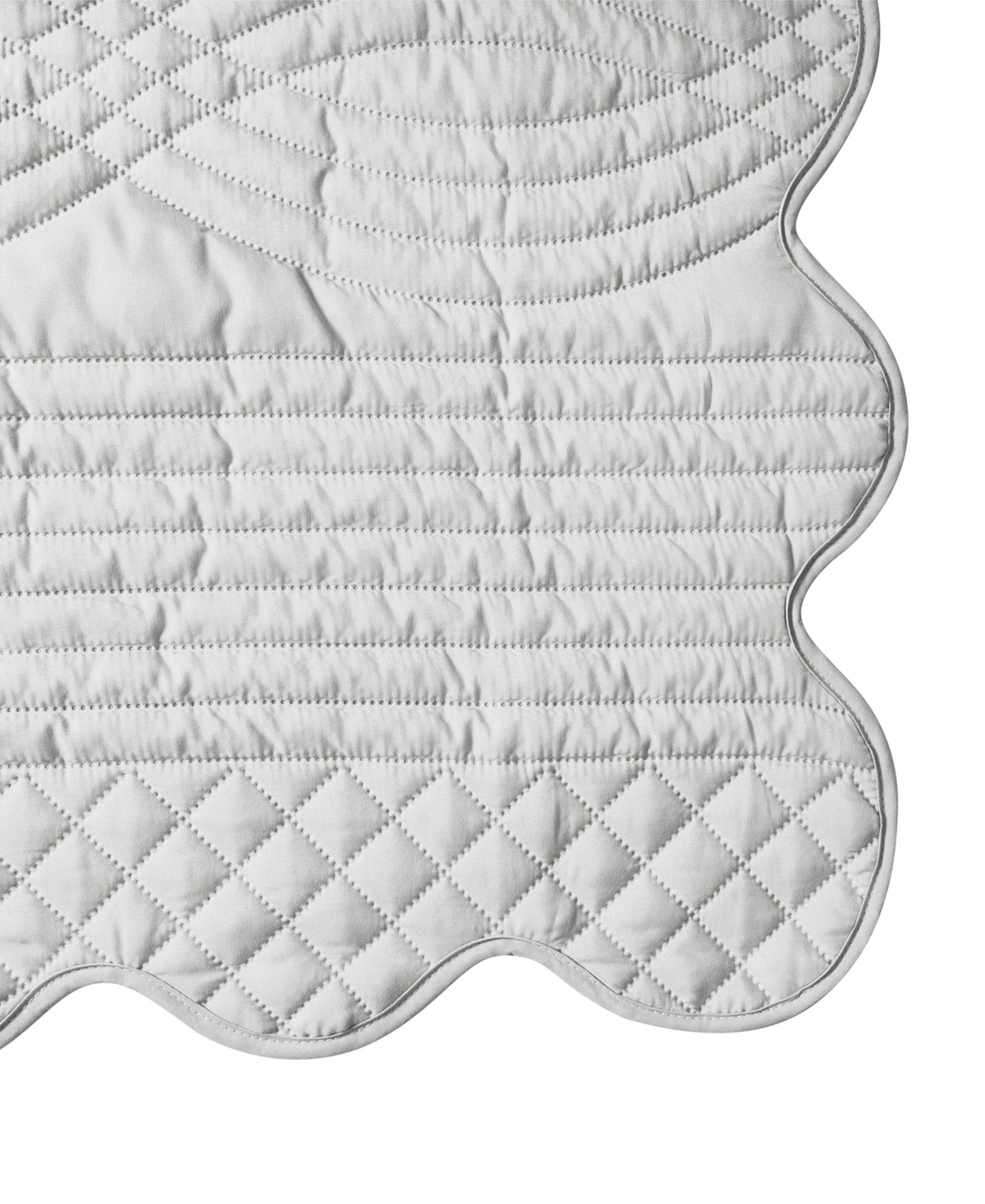 Vcny Home Scallop Microfiber 3-pc. Quilt Set, Full/queen In Gray