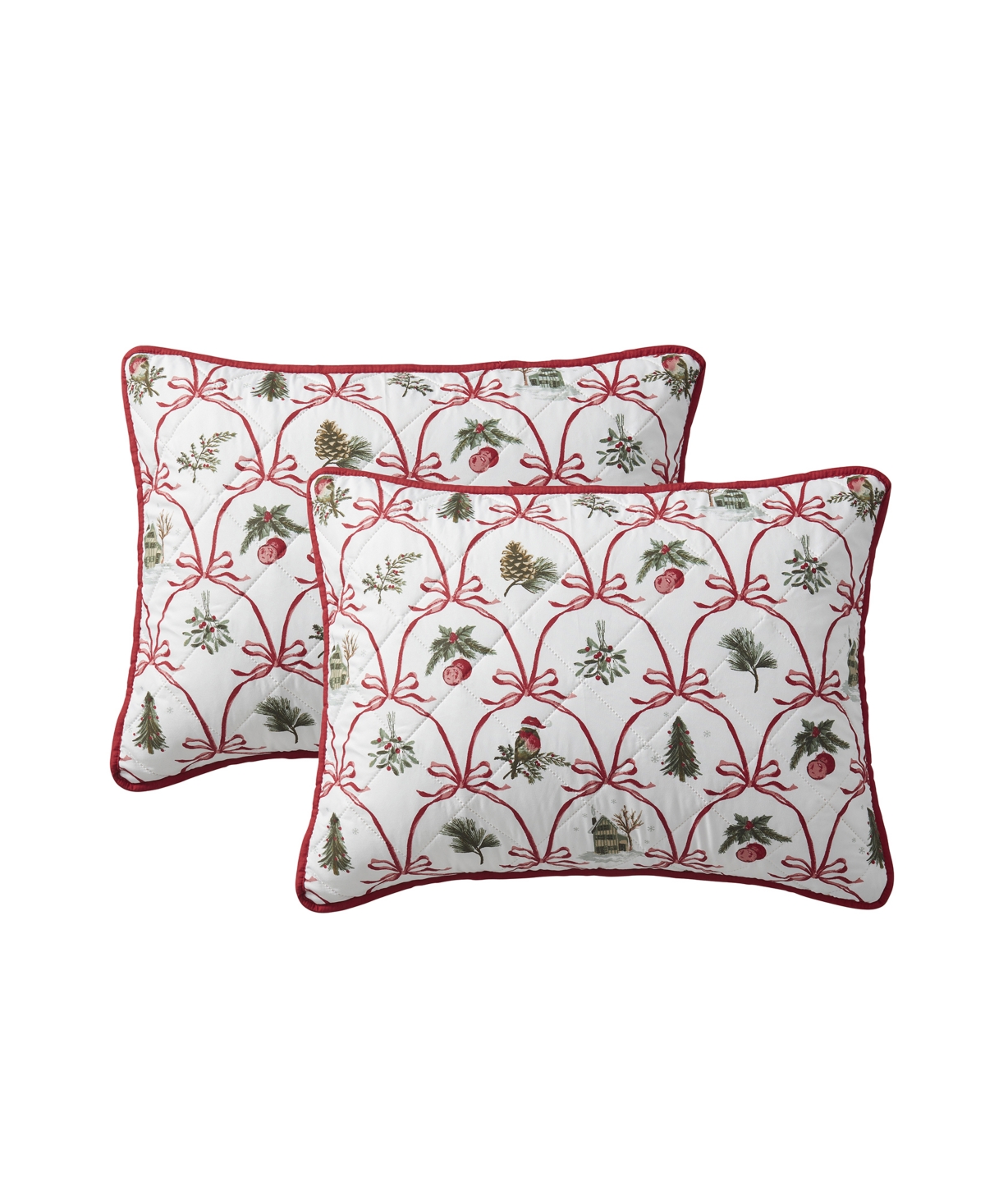 Vcny Home Christmas Bow Microfiber 2-pc. Quilt Set, Twin In Multi