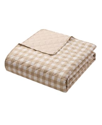 Gingham Microfiber 3-Pc. Quilt Set, Full/Queen