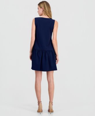 Petite Drop-Waist Sleeveless Dress