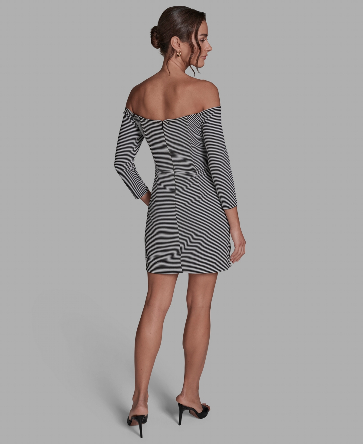 Bcbg Women's Stripe Ottoman Off Shoulder Sheath Dress