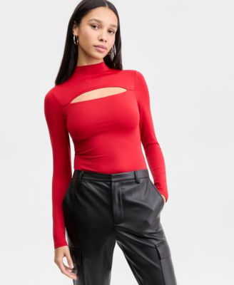 Women's Cutout Long-Sleeve Bodysuit, Macy's Exclusive 