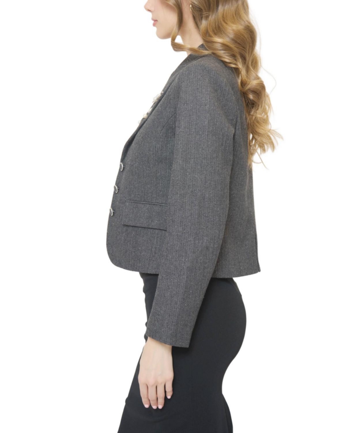 Central Park West Women's Crystal Pins & Chains Cropped Blazer