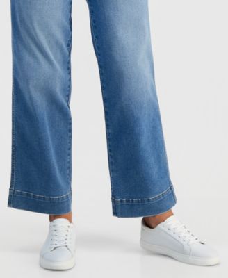 Petite Pull-On Shaping High-Rise Wide-Leg Jeans, Macy's Exclusive 