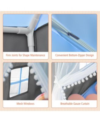 Kids Playhouse Tent With Star Lights And Mat.