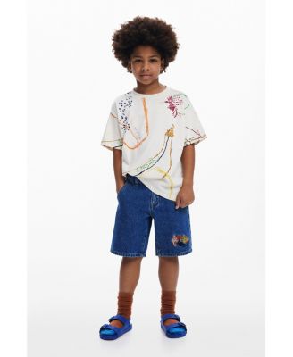 Boys Boys's Embroidered denim Bermuda shorts