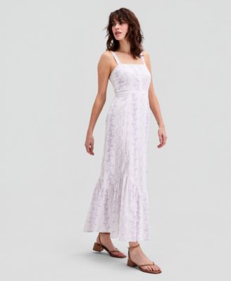 Women's Printed Eyelet Cotton Maxi Dress, Macy's Exclusive