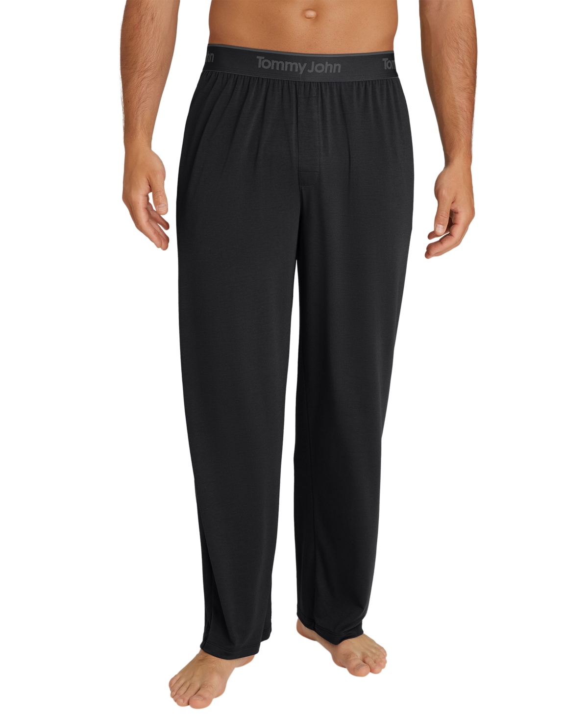 Tommy John Men's Second Skin Pull-on Sleep Pants In Black