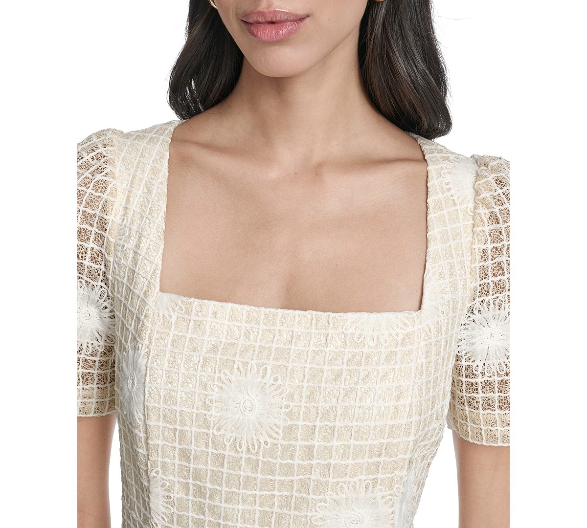 Vince Camuto Women's Novelty Square Neck Dress In Neutral