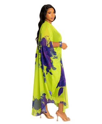 Women's Floral Chiffon Kimono Cover-Ups