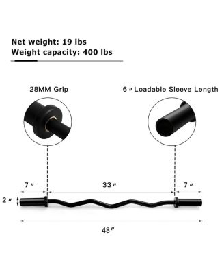 48 Inch Phosphate Steel Fitness Equipment Bar