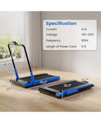 3-in-1 3HP Folding Treadmill with Smart Apps Remote Control and Speakers