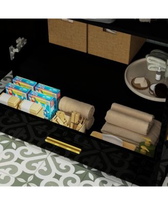 Bathroom Vanity with Marble Top, Bathroom Cabinet with 2 Doors & Drawer