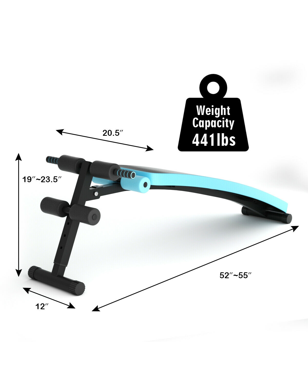 Skonyon Folding Weight Bench Adjustable Sit-up Board Workout Slant Bench