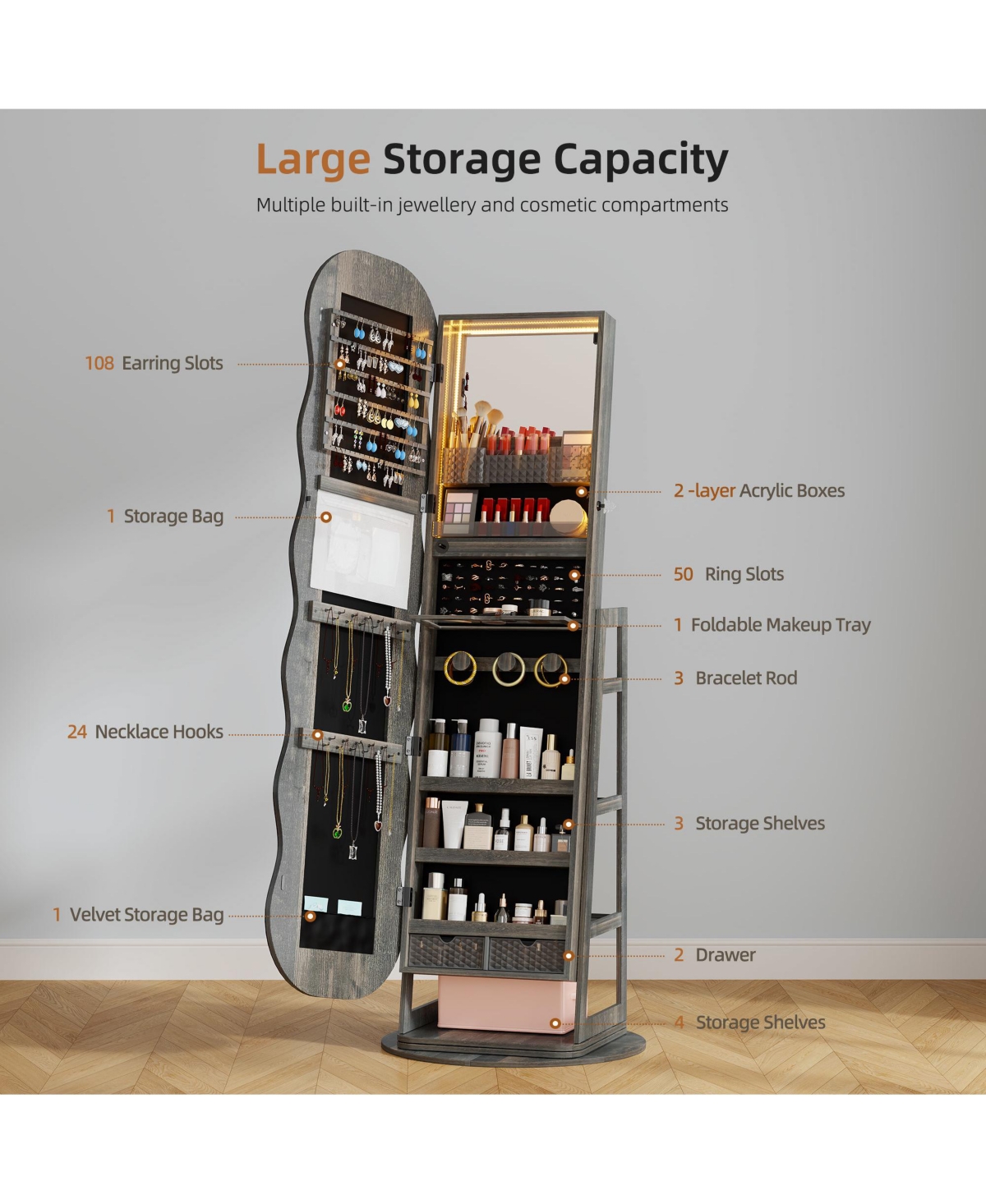 Vlsrka Hollywood Led Full Length Mirror