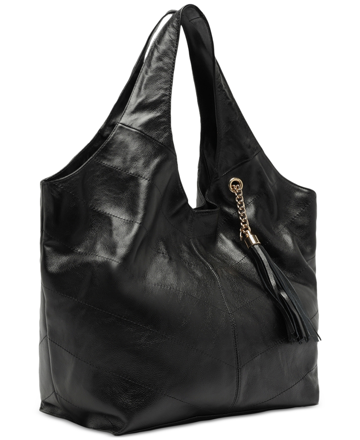 Arezzo Sonya Extra Large Leather Hobo Bag In Black