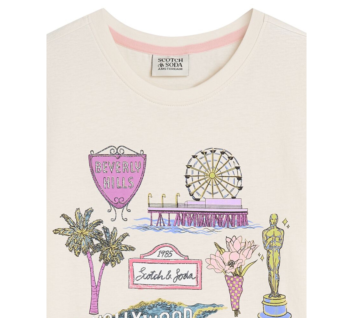 Scotch & Soda Girls 4-6x La Graphic Short-sleeve T-shirt In Yellow