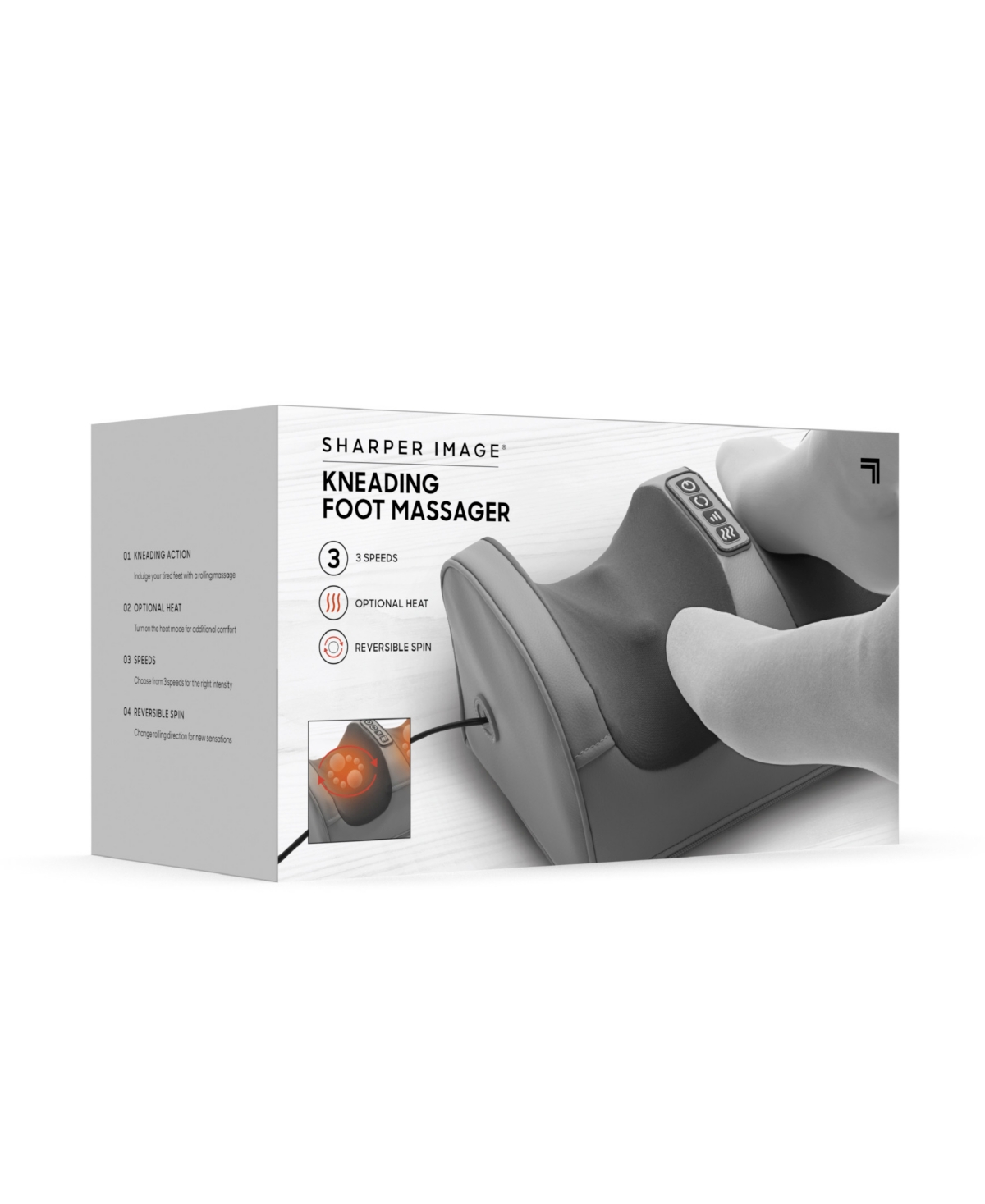 Sharper Image Kneading Foot Massager In Gray