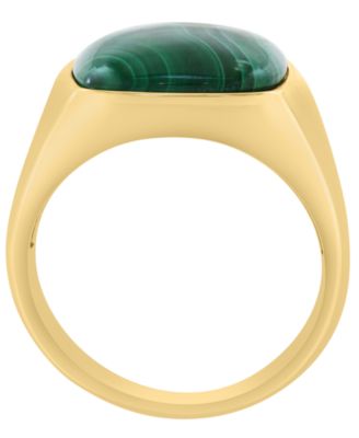 Men's Malachite Ring in Gold Over Silver