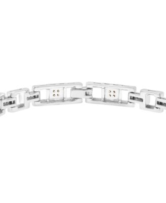 Men's White Diamond (1/3 ct. t.w.) and Brown Diamond (1/4 ct.t.w.) Bracelet in Sterling Silver