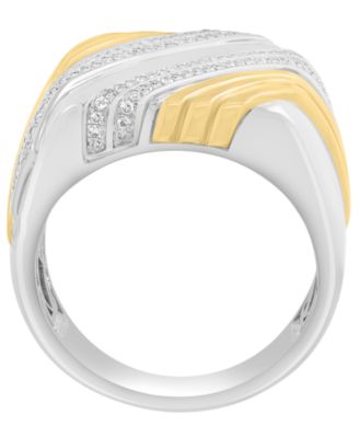 Men's Diamond (3/8 ct. t.w.) Ring in 14k Gold over Sterling Silver