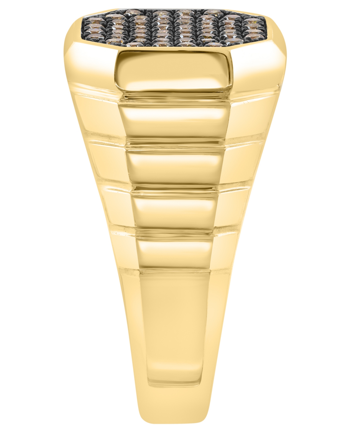 Effy Collection Men's Brown Diamond Ring (1/2 Ct. T.w.) In Gold Over Silver In Multi