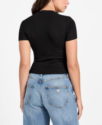 Women's Studded Script Logo Crew Neck T-Shirt