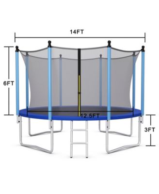 14 Feet Jumping Exercise Recreational Bounce Trampoline with Safety Net