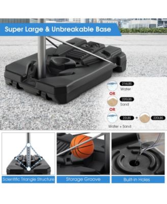 Basketball Hoop with 5.4-6.6FT Adjustable Height and 50 Inch Backboard-Black