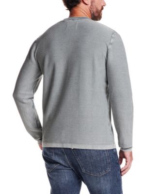 Men's Long-Sleeve Crewneck Twill Stonewash Sweater