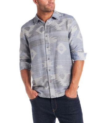 Men's Long-Sleeve Southwest Jacquard Button Down Shirt