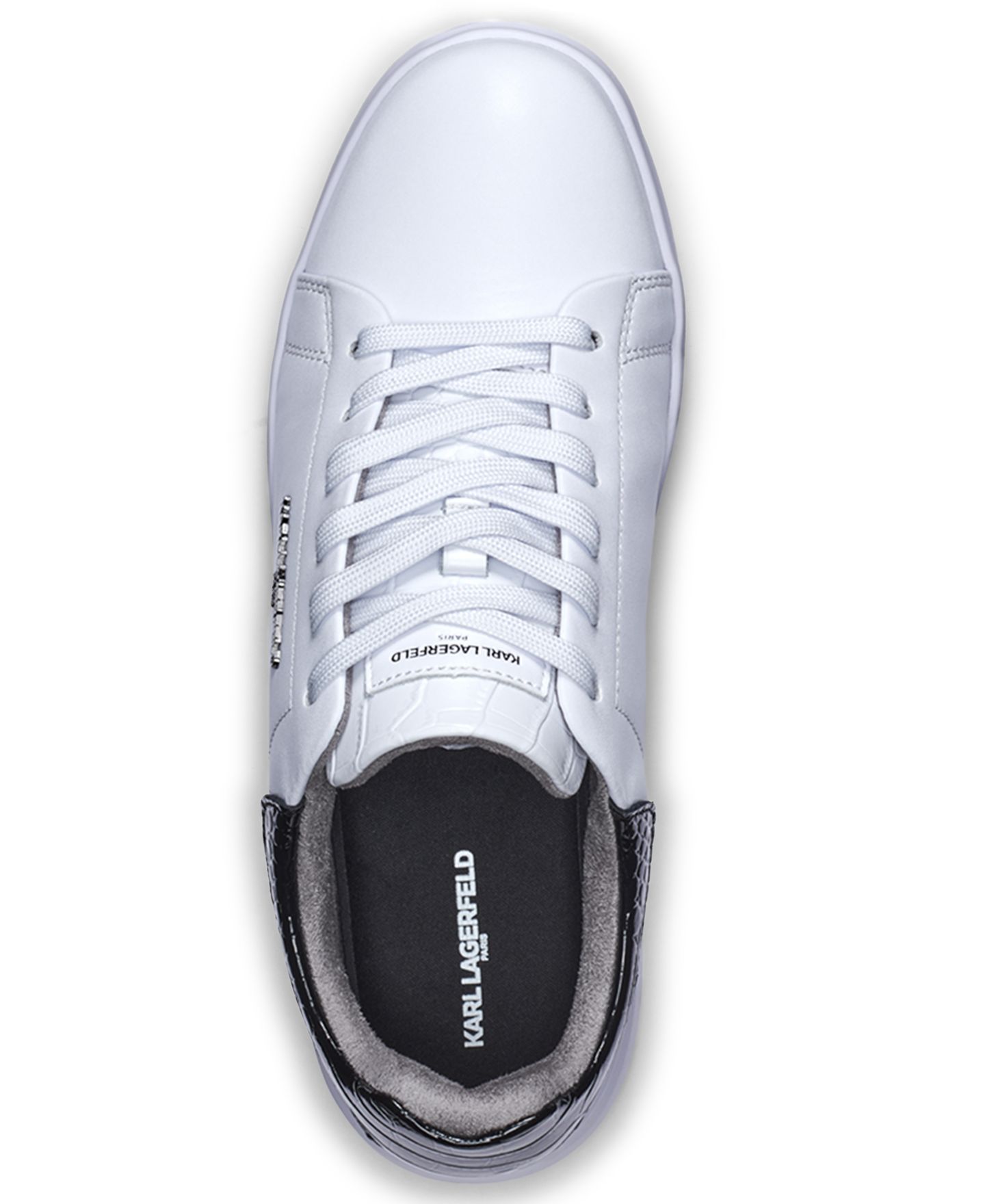 Мужские кроссовки KARL LAGERFELD PARIS Round Toe Leather, цвет: Белый — фото 4