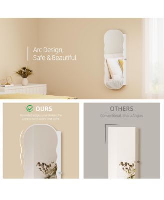 LED Mirror Jewelry Cabinet with Lockable Storage Organizer